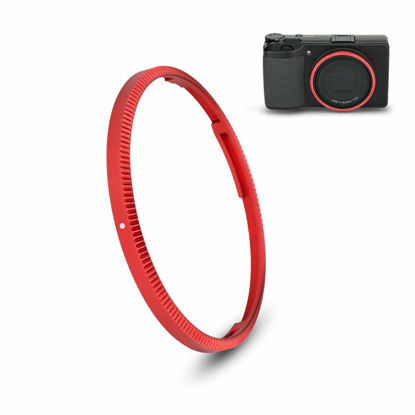 Picture of JJC Metal Lens Decoration Ring Cap for Ricoh GR III GR3 Accessories Replace Ricoh GN-1 Ring Cap -Red