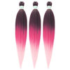 Picture of Ombre Pink Braiding Hair Pre stretched Box Braiding Hair Kanekalon Human Braiding Hair