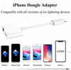 Picture of 2 Pack iPhone Headphones Adapter, Apple MFi Certified 2 in 1 Lightning to 3.5mm Headphone Aux Audio Charger Splitter Dongle Adapter for iPhone 12/11/X/XS/XR/8/7/iPad, Support Call and Music Control