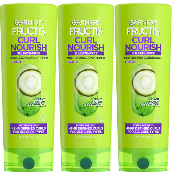 Picture of Garnier Fructis Curl Nourish Sulfate Free Moisturizing Conditioner, 12 Fl Oz, 3 Count (Packaging May Vary)