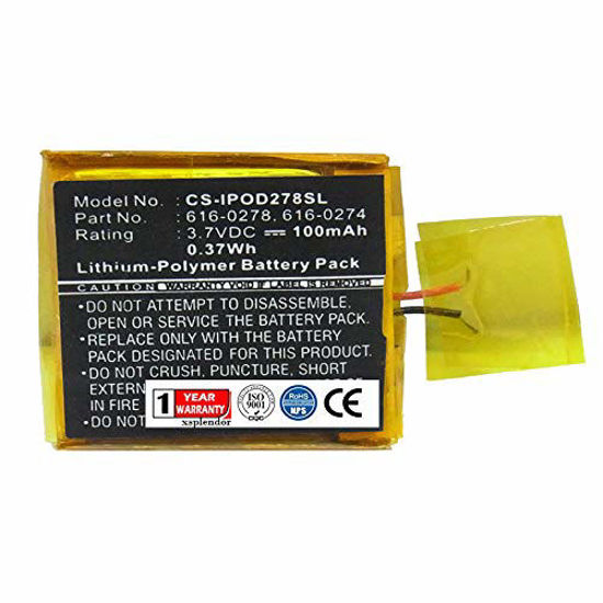 Picture of XPS Replacement Battery Compatible with Apple iPod Shuffle G2 1GB iPod Shuffle G3 Apple 616-0274 616-0278