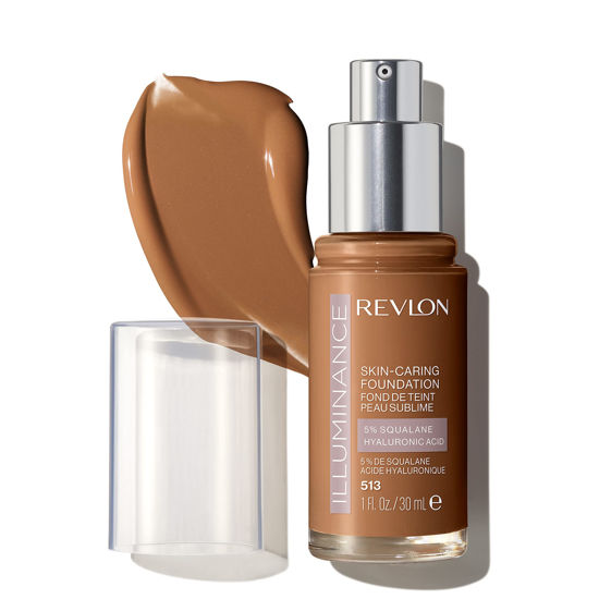 Picture of Revlon Illuminance Skin-Caring Liquid Foundation, Hyaluronic Acid, Hydrating and Nourishing Formula with Medium Coverage, 513 Brown Suede (Pack of 1)