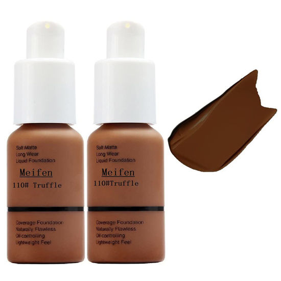 Picture of 2 Pack Meifen Flawless Soft Matte PHOERA Liquid Foundation.110#Truffle