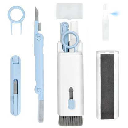 Picture of Laptop Screen Keyboard Cleaner Kit, Electronics Cleaning Tool for MacBook iPad iPhone Cell Phone, Brush Tool for Tablet, Computer Camera, PC Monitor,New plastic shatterproof spray bottle. (Light Blue)