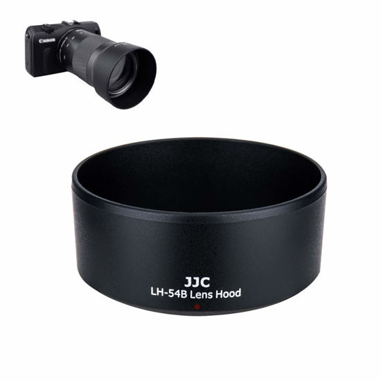 Picture of JJC Bayonet Dedicated Lens Hood Shade for Canon EF-M 55-200mm f/4.5-6.3 is STM Lens on Canon EOS M50 M100 Mirrorless Camera, Replaces Canon ET-54B OEM Lens Hood