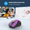 Picture of TECKNET Wireless Silent Mouse, 2.4G Optical Computer Mouse with USB Receiver, 2-Year Battery Life, 6 Adjustable DPI, 4000 DPI Cordless USB Mouse for Laptop, PC, Computer, Chromebook, Notebook-Purple