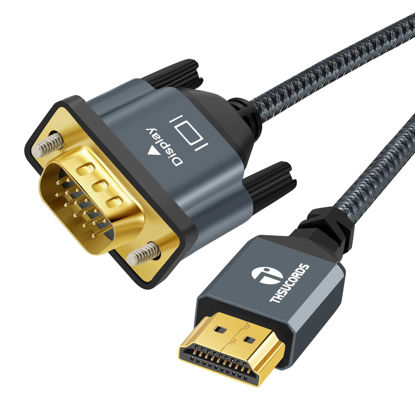 Picture of Thsucords HDMI to VGA Cable 3.3FT. Gold Plated HDMI to VGA Cable (Male to Male) Compatible for Computer, Desktop, Laptop, PC, Monitor, Projector