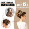 Picture of HMD Tousled Updo Messy Bun Hairpiece Hair Extension Ponytail with Elastic Rubber Band Updo Ponytail Hairpiece Synthetic Hair Extensions Scrunchies Ponytail Hairpieces for Women (Tousled Updo Bun, Strawberry Blonde & Bleach Blonde)