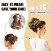 Picture of HMD Tousled Updo Messy Bun Hairpiece Hair Extension Ponytail with Elastic Rubber Band Updo Ponytail Hairpiece Synthetic Hair Extensions Scrunchies Ponytail Hairpieces for Women