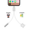 Picture of Lightning Adapter Jack Headphone Adaptor for iPhone 8/8 Plus iPhone 7/7 Plus/iPhone X 10/iPad/iPod, 2 in 1 Earphone Adapter Charger Adaptor, Connector Lightning Cable Support iOS 11.3 or more -Silver