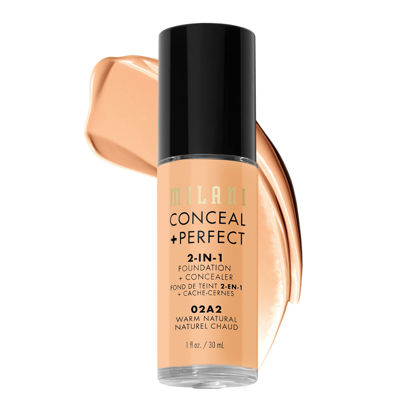 Picture of Milani Conceal + Perfect 2-in-1 Foundation + Concealer - Warm Natural (1 Fl. Oz.) Cruelty-Free Liquid Foundation - Cover Under-Eye Circles, Blemishes & Skin Discoloration for a Flawless Complexion