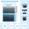 Picture of Cluster Lashes GEMERRY Lash Clusters 144 PCS Individual Lashes Two Styles Eyelash Clusters Wide Stem Soft Comfortable Lash Extension Clusters DIY at Home(Cloud/Rain-0.07-D-8-16MIX)