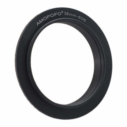 Picture of 58mm Macro Lens Reverse Ring Compatible with for Canon EOS 90D 80D 70D 60Da 60D 50D 40D 30D T6 T7 T5 SL3 SL2 T8i T7i T6i T6s T5i with EF-S 18-55mm Kit Lens & 58mm Filter Thread Lens