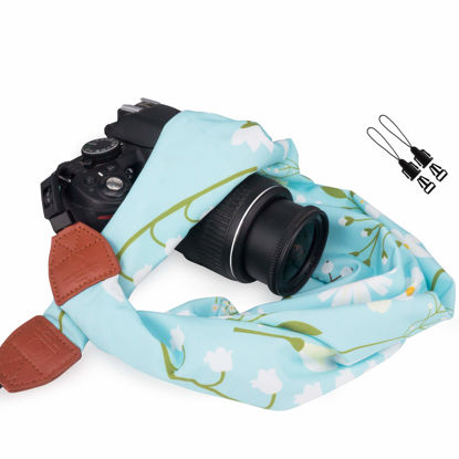 Picture of Elvam Scarf Camera Neck Shoulder Strap Belt for Women/Men Compatible with DSLR/SLR/DC/Instant Camera/Portable Printer/Phone Case, E