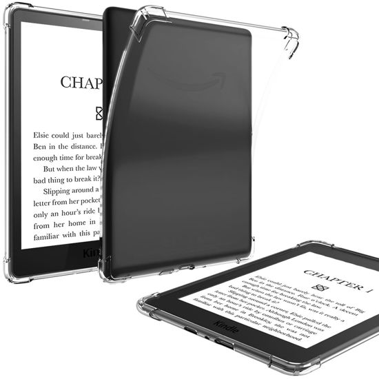 Picture of BOZHUORUI Clear Case for 6.8" Kindle Paperwhite and Kindle Paperwhite Signature Edition (11th Generation-2021 Release) - Lightweight TPU Transparent Soft Back Cover Shell (Clear)