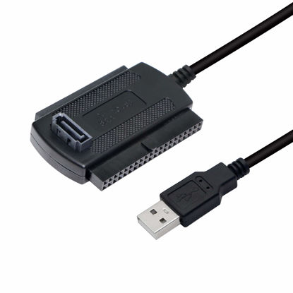 Picture of SinLoon USB to SATA IDE Converter Cable Adapter USB 2.0 to 2.5/3.5/5.25in IDE and SATA Adapter Cable (1.8FT/Black)