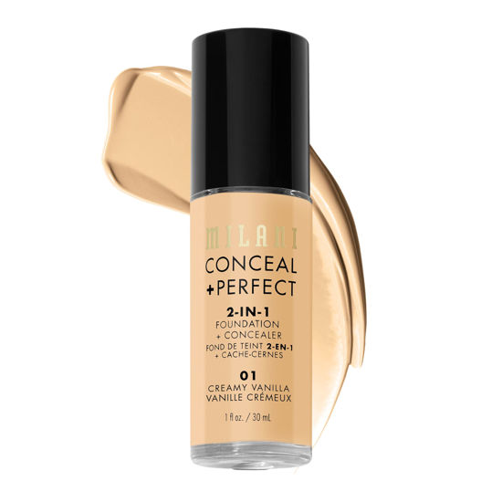 Picture of Milani Conceal + Perfect 2-in-1 Foundation + Concealer - Creamy Vanilla (1 Fl. Oz.) Cruelty-Free Liquid Foundation - Cover Under-Eye Circles, Blemishes & Skin Discoloration for a Flawless Complexion