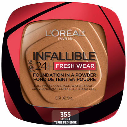 Picture of L’Oréal Paris Makeup Infallible Fresh Wear Foundation in a Powder, Up to 24H Wear, Waterproof, Sienna, 0.31 oz.