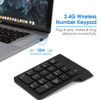 Picture of Wireless Number Pad, 18 Key Numeric Keypads with 2.4G Mini USB Receiver, Financial Accounting Numpad for Laptop, Desktop, Notebook, PC, Surface Pro