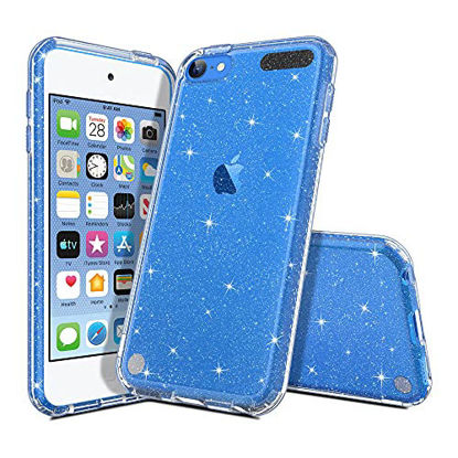 Picture of ULAK Clear Glitter Case for iPod Touch 7th/6th/5th Generation, Hybrid Slim Cute Case for Girls Women, Shockproof Anti-Scratch Soft TPU Bumper Cover for iPod Touch 7/6/5 (Glitter)
