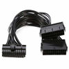 Picture of Xhwykzz Dual PSU Power Supply 24 Pin Extension Cable, for ATX Motherboard, 24 pin to 24(20+4) pin, 12 inch/ 30cm Black