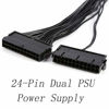 Picture of Xhwykzz Dual PSU Power Supply 24 Pin Extension Cable, for ATX Motherboard, 24 pin to 24(20+4) pin, 12 inch/ 30cm Black