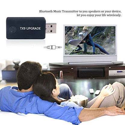 Picture of Bluetooth Transmitter USB,Portable Wireless Audio Adapter trasmitter Support Two Bluetooth Headphones/Speakers Simultaneously for TV Power Supply ?