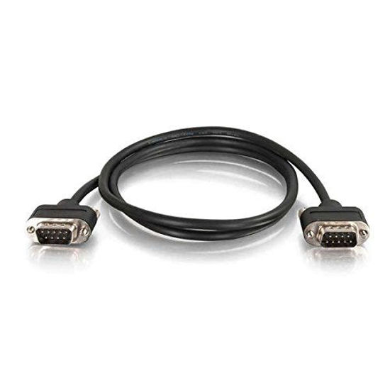 Picture of C2G 52165 Serial RS232 DB9 Null Modem Cable with Low Profile Connectors M/M, in-Wall CMG-Rated, Black (3 Feet, 0.91 Meters)