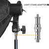 Picture of 2 Pcs Light Stand Adapter, Spigot Stud 1/4" to 3/8" Metal Male Convertor Threaded Screw Adapter for Studio Light Stand, Camera Tripod Mount, Hotshoe/Coldshoe, Ballhead Frgyee