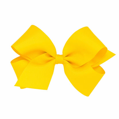 Picture of Wee Ones Girls' Classic Grosgrain Hair Bow on a WeeStay Clip with Plain Wrap, Medium, Yellow