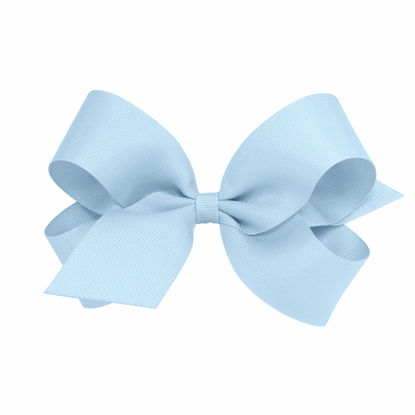 Picture of Wee Ones Girls' Classic Grosgrain Hair Bow on a WeeStay Clip with Plain Wrap, Large, Millennium Blue