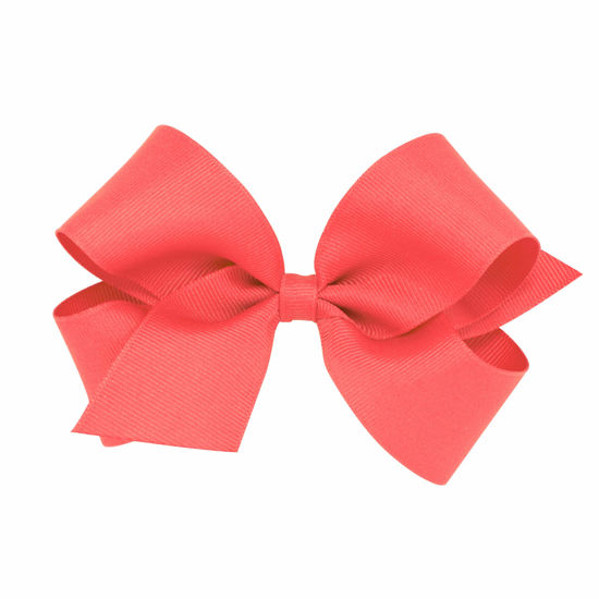 Picture of Wee Ones Girls' Classic Grosgrain Hair Bow on a WeeStay Clip with Plain Wrap, Medium, Watermelon