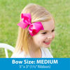 Picture of Wee Ones Girls' Classic Grosgrain Hair Bow on a WeeStay Clip with Plain Wrap, Medium, Watermelon