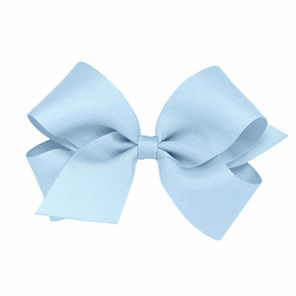 Picture of Wee Ones Girls' Classic Grosgrain Hair Bow on a WeeStay Clip with Plain Wrap, Medium, Millennium Blue