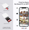 Picture of 2 in 1 Lightning to SD Card Reader for iPhone, [Apple MFi Certified] Dual Slot Micro SD TF Memory Card Reader Adapter, Trail Game Camera SD Card Viewer, Quickly Transfer Photos Videos Plug and Play