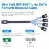 Picture of OIKWAN Internal Mini SAS to SATA Cable (SFF-8087 to SATA Forward Breakout) 3.3 Feet(2pack)