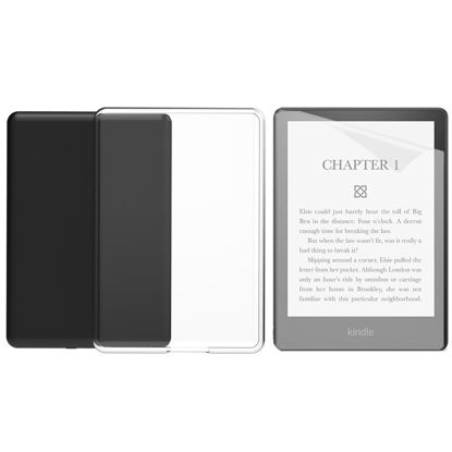 Picture of for Kindle Paperwhite 10th Generation Case Clear Cover and Screen Protector, 2018 6 Inch Amazon Paperwhite 4 10 Gen Release Silicone Thin Slim Soft Protective Funda Skin-Kindle Modle NO. PQ94WIF