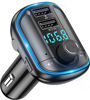 Picture of Bluetooth FM Transmitter for Car - Bluetooth Car Adapter Radio Transmitter, Dual USB Car Charger, MP3 Music Player Bluetooth 5.0 Car Kit with Breathing Light, Hands-Free Calls Siri Google Assistant