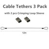 Picture of 3 Pack Universal Cable Adapter Tethers (Black Color, 12 inch), Pre-Assembled, Tamper-Resistant Computer Dongle Lock Kit, Security Wire Tethering Tie for DVI, VGA, HDMI, DP Converter