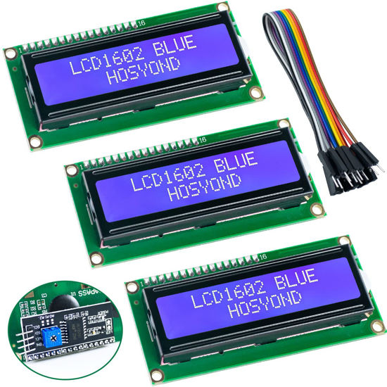 Picture of Hosyond 3pcs I2C IIC 1602 LCD Display Module 16x02 LCD Screen Module for Arduino Raspberry Pi