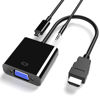 Picture of Cuxnoo HDMI to VGA Adapter, HDMI-VGA 1080P Converter with 3.5mm Audio Jack and USB Power Supply for HDMI Laptop, PC, PS4, Blue Ray Player, Raspberry Pi, Xbox to VGA Monitor, Projector and More