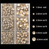 Picture of 4000Pcs Mixed Size Hot Fix Round Crystals Gems Glass Stones Hotfix Flat Back Rhinestones (Light Champagne)