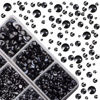 Picture of 4000pcs Mixed Size Hot Fix Round Crystals Gems Glass Stones Hotfix Flat Back Rhinestones (Jet Black)