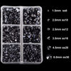 Picture of 4000pcs Mixed Size Hot Fix Round Crystals Gems Glass Stones Hotfix Flat Back Rhinestones (Jet Black)