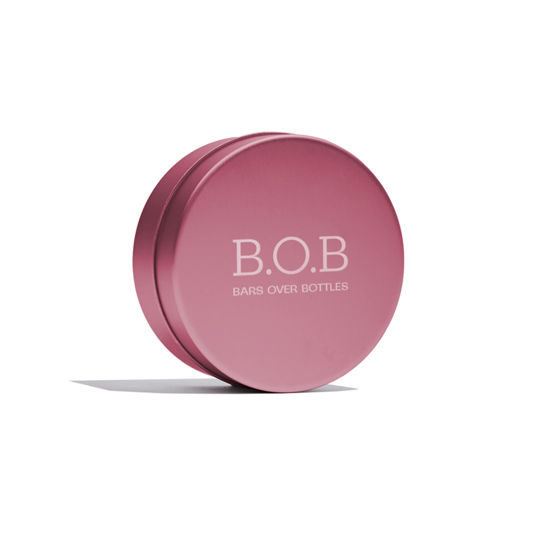 Picture of B.O.B BARS OVER BOTTLES Travel Tin Case | Shampoo and Conditioner Storage Container | Travel Size Tins & Soap Saver - 100% Zero Waste | Eco-friendly, Plastic-free | Aluminum | Recyclable | Pink