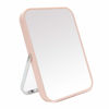 Picture of YEAKE Table Desk Vanity Makeup Mirror,8-Inch Portable Folding Mirror with Metal Stand 90°Adjustable Rotation Tavel Make Up Mirror Hanging Bathroom for Shower Shaving(Pink)