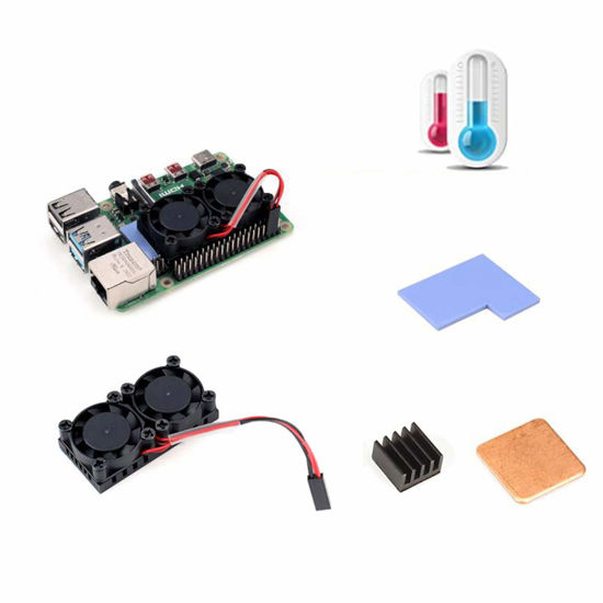 Picture of Enokay Raspberry Pi 2B 3B 3B+ 4B Model B B+ Dual Fan with Raspberry Pi Heatsink for Raspberry Pi 2B 3B 3B+ 4B