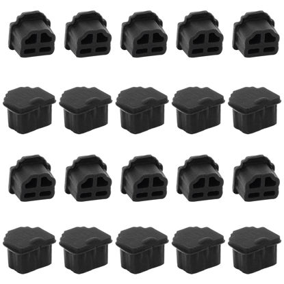 Picture of Fielect 20Pcs RJ11 Silicone Anti Dust Cover Plug Stopper RJ11 Protector Telephone Modular Port RJ11 Anti Dust Cap Cover Black