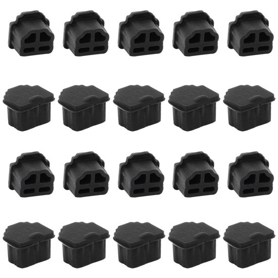 Picture of Fielect 20Pcs RJ11 Silicone Anti Dust Cover Plug Stopper RJ11 Protector Telephone Modular Port RJ11 Anti Dust Cap Cover Black