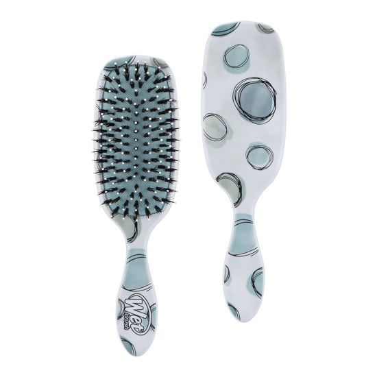 Picture of Wet Brush Shine Enhancer Paddle Hair Brush, Teal Dots (Watercolor Motif) - Hair Detangler with Natural Boar Bristles Leave Hair Shiny & Smooth For All Hair Types - Pain-Free Detangling Brush